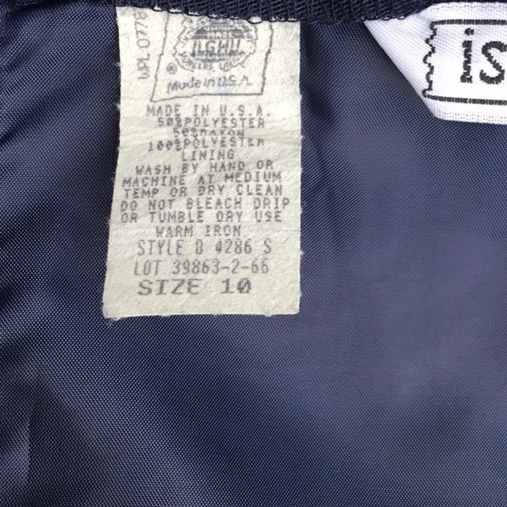 Navy Blue lined Pencil Skirt - Picture 5 of 7
